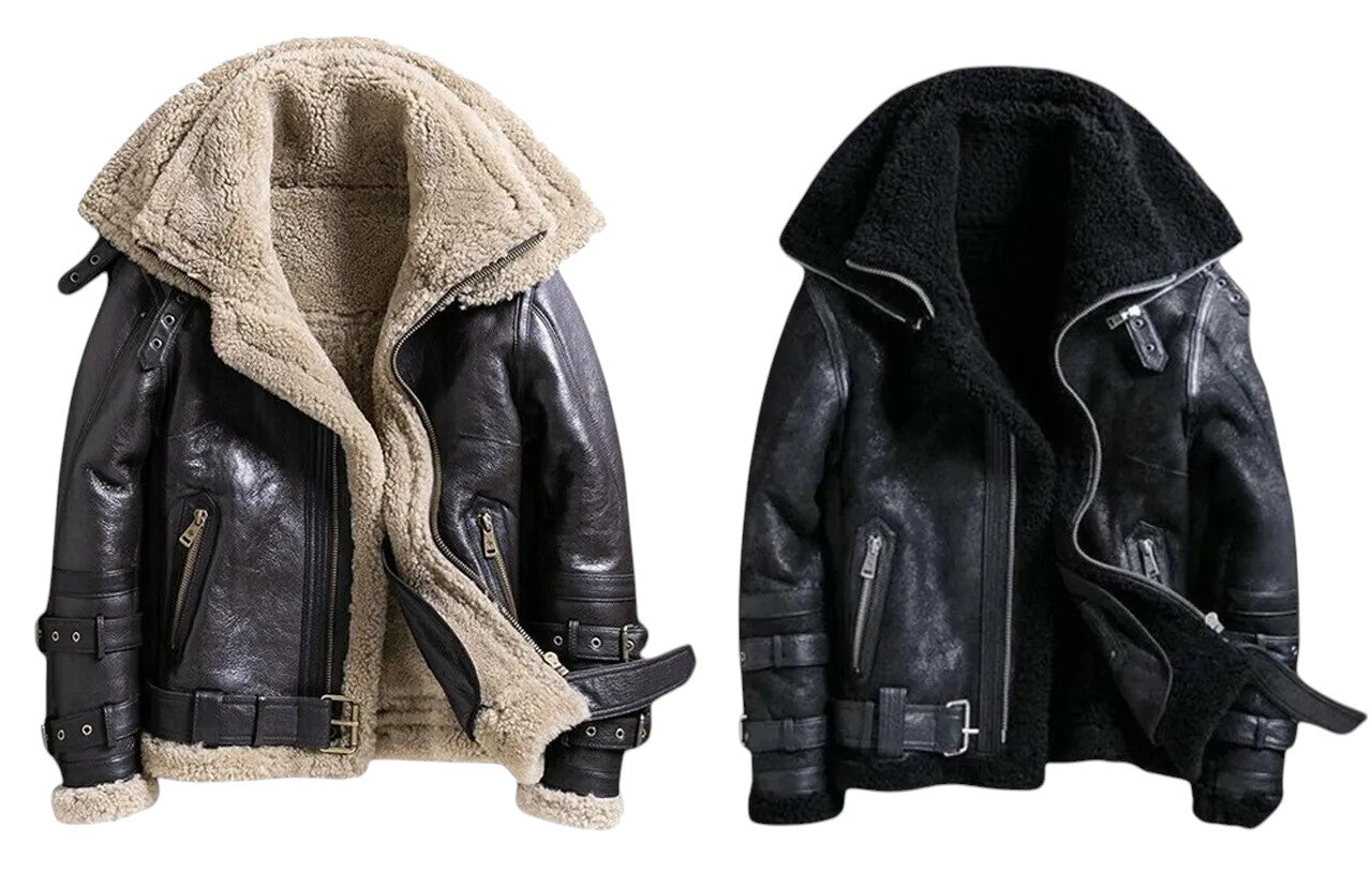 Altitude Ace – Men’s Shearling-Lined Leather Aviator Jacket Luxequir Vogue