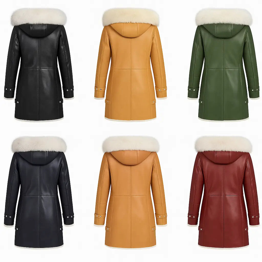 Arctic Rebel – Women’s Luxe Shearling Coat with Fox Fur Hood Luxequir Vogue