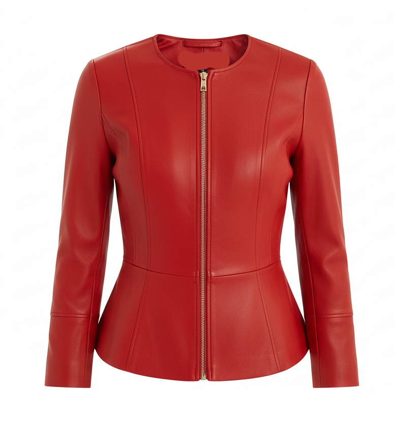 Azure Grace Turquoise Leather Jacket for Women - Tailored Style Luxequir Vogue