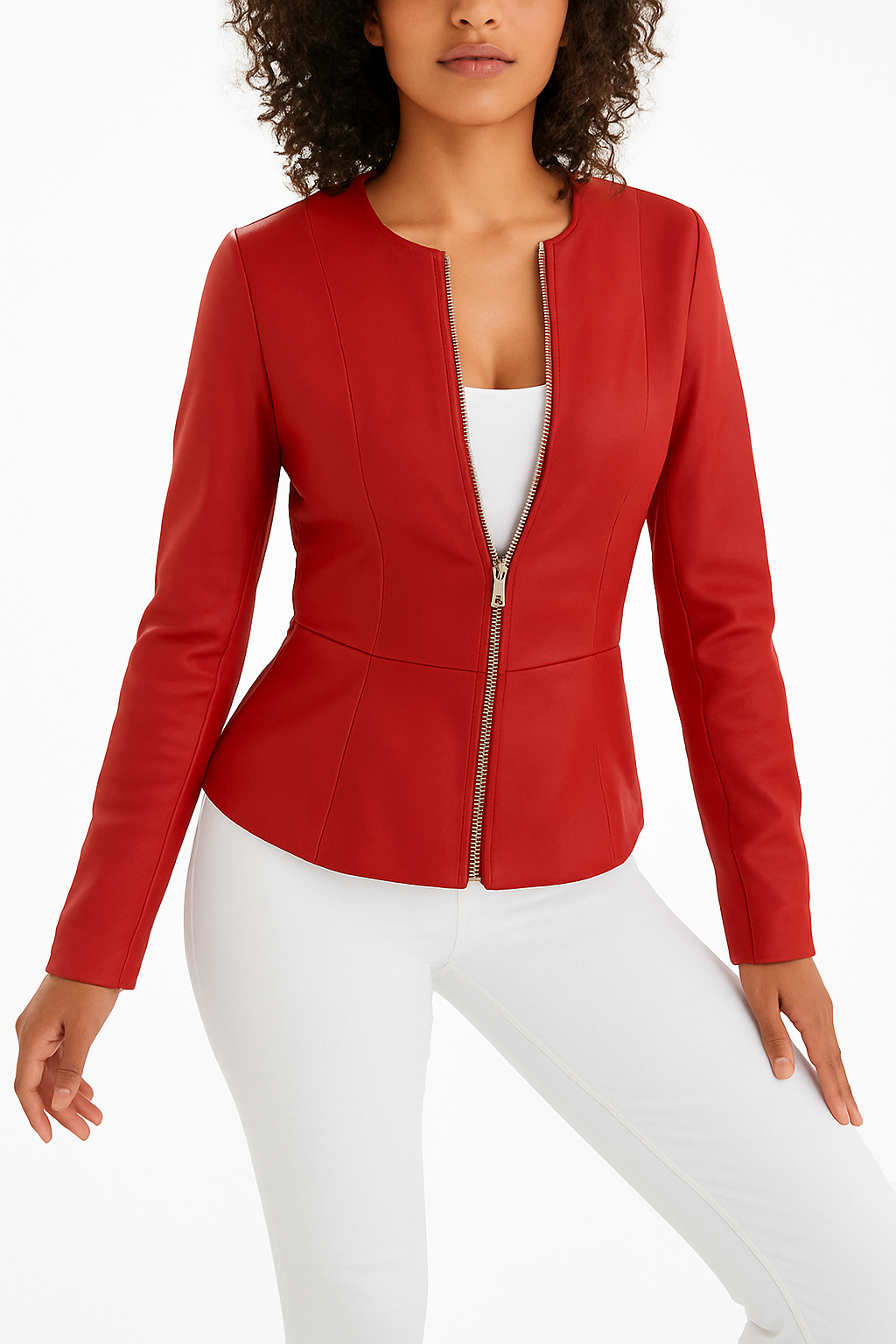 Azure Grace – Women’s Tailored Turquoise Leather Jacket Luxequir Vogue