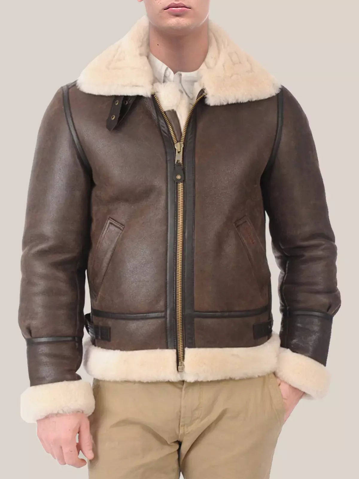 B3100 Shearling – Men’s Aviator Fur-Lined Leather Jacket Luxequir Vogue