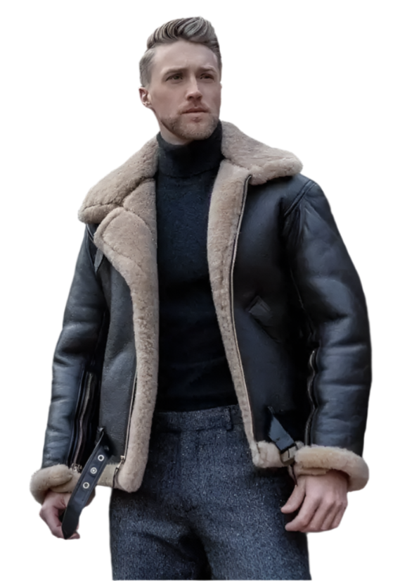 Black B3 Shearling Aviator – Real RAF Bomber Jacket Luxequir Vogue