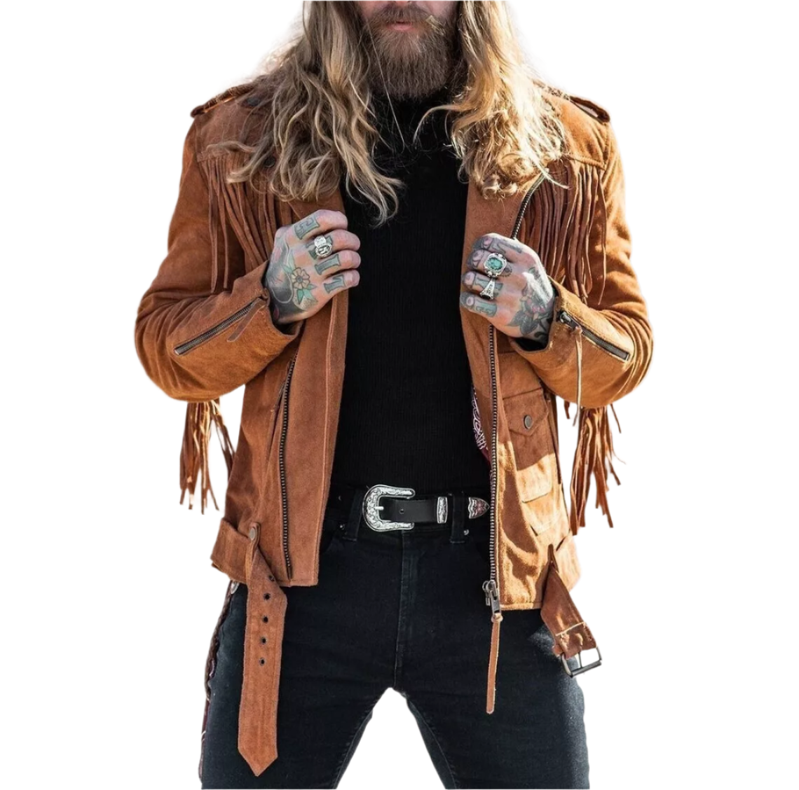 Canyon Rebel – Men’s Vintage Brown Suede Fringe Jacket Luxequir Vogue