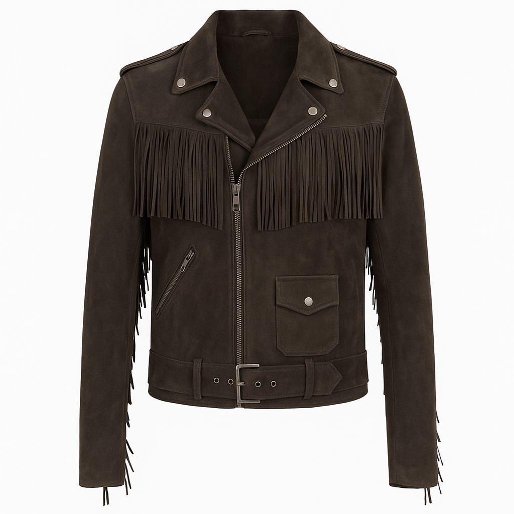 Canyon Rebel – Men’s Vintage Brown Suede Fringe Jacket Luxequir Vogue