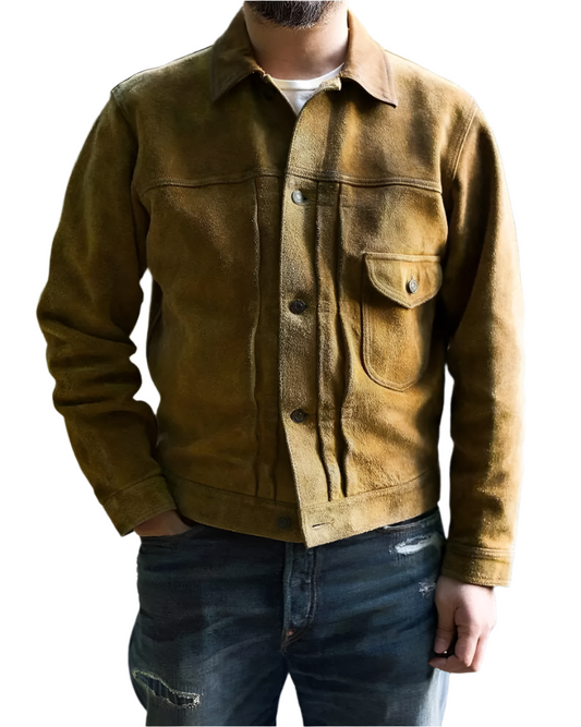 Canyon Rust Trucker – Classic Cow Suede Luxequir Vogue