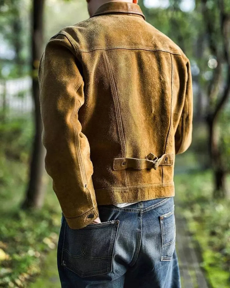 Canyon Rust Trucker – Classic Cow Suede Luxequir Vogue