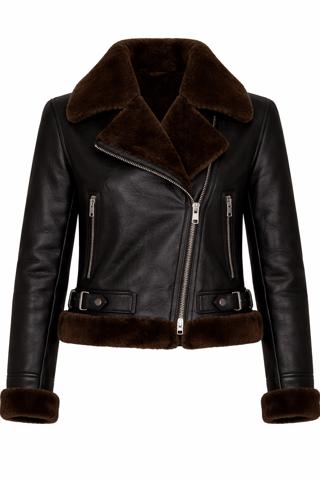 Nordic Ember™ Black Sheepskin Fur Winter Coat