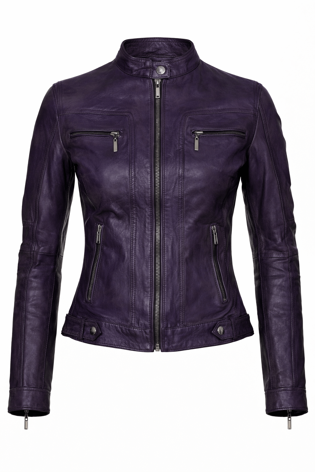 Violet Raze™ Women’s Purple Leather Biker Jacket