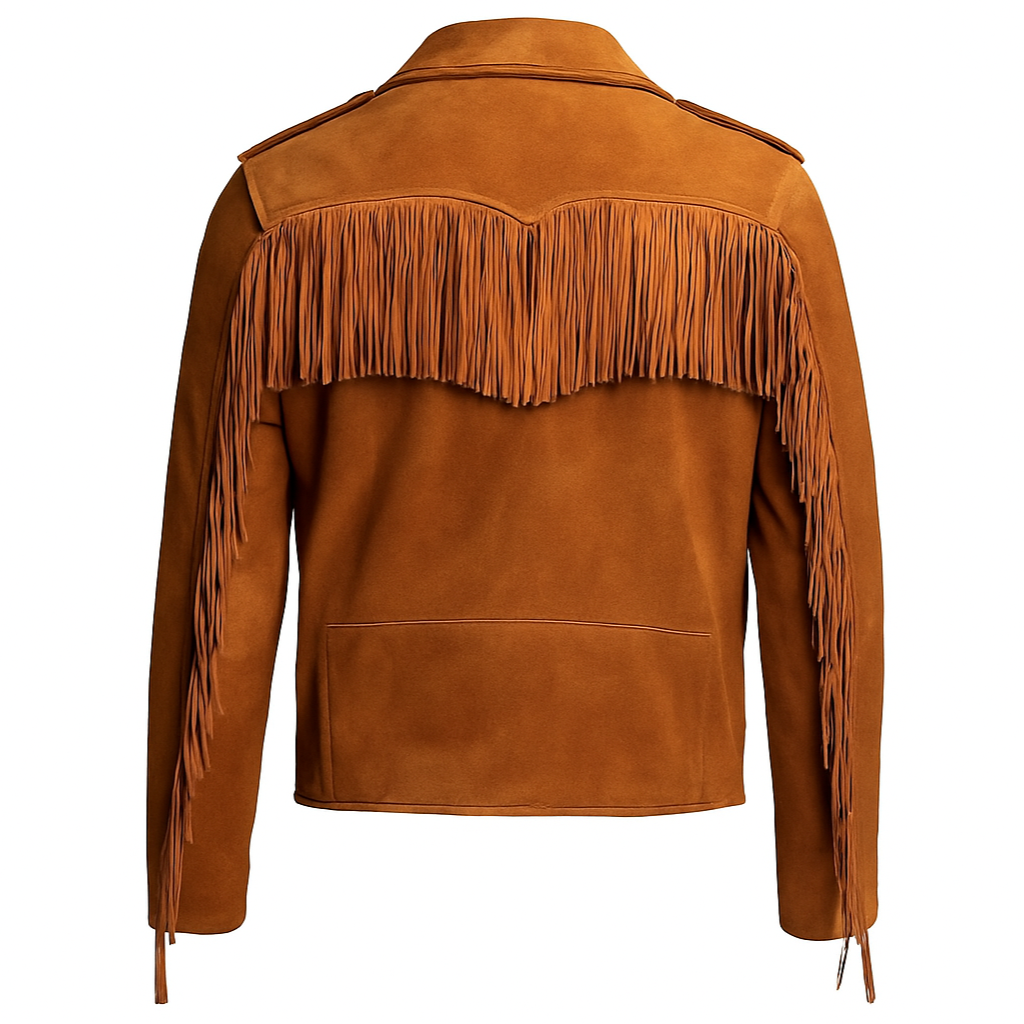 Canyon Rebel – Men’s Vintage Brown Suede Fringe Jacket Luxequir Vogue