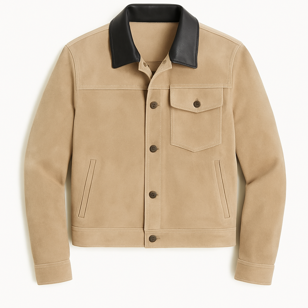 Bronzed Oak Suede Trucker – Classic Fit Luxequir Vogue