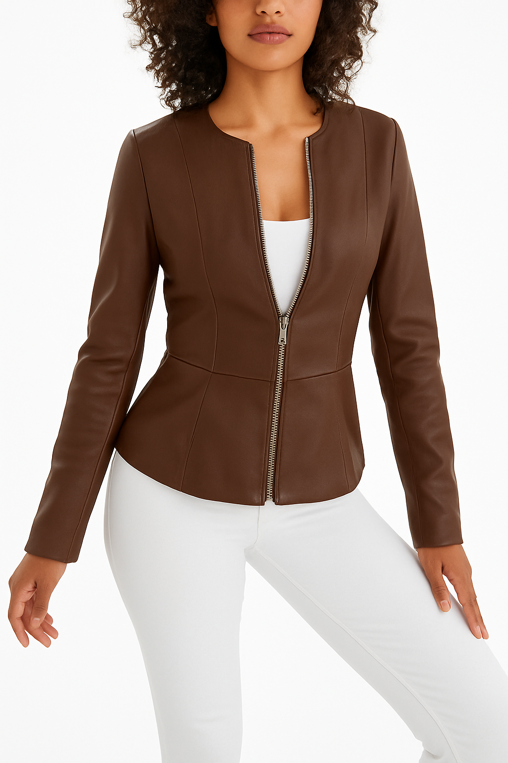 Azure Grace – Women’s Tailored Turquoise Leather Jacket Luxequir Vogue
