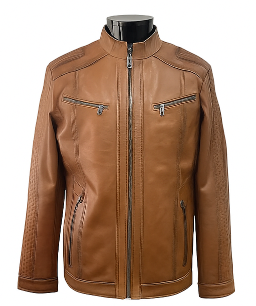 Crimson Grid – Men’s Maroon Textured Biker Leather Jacket Luxequir Vogue