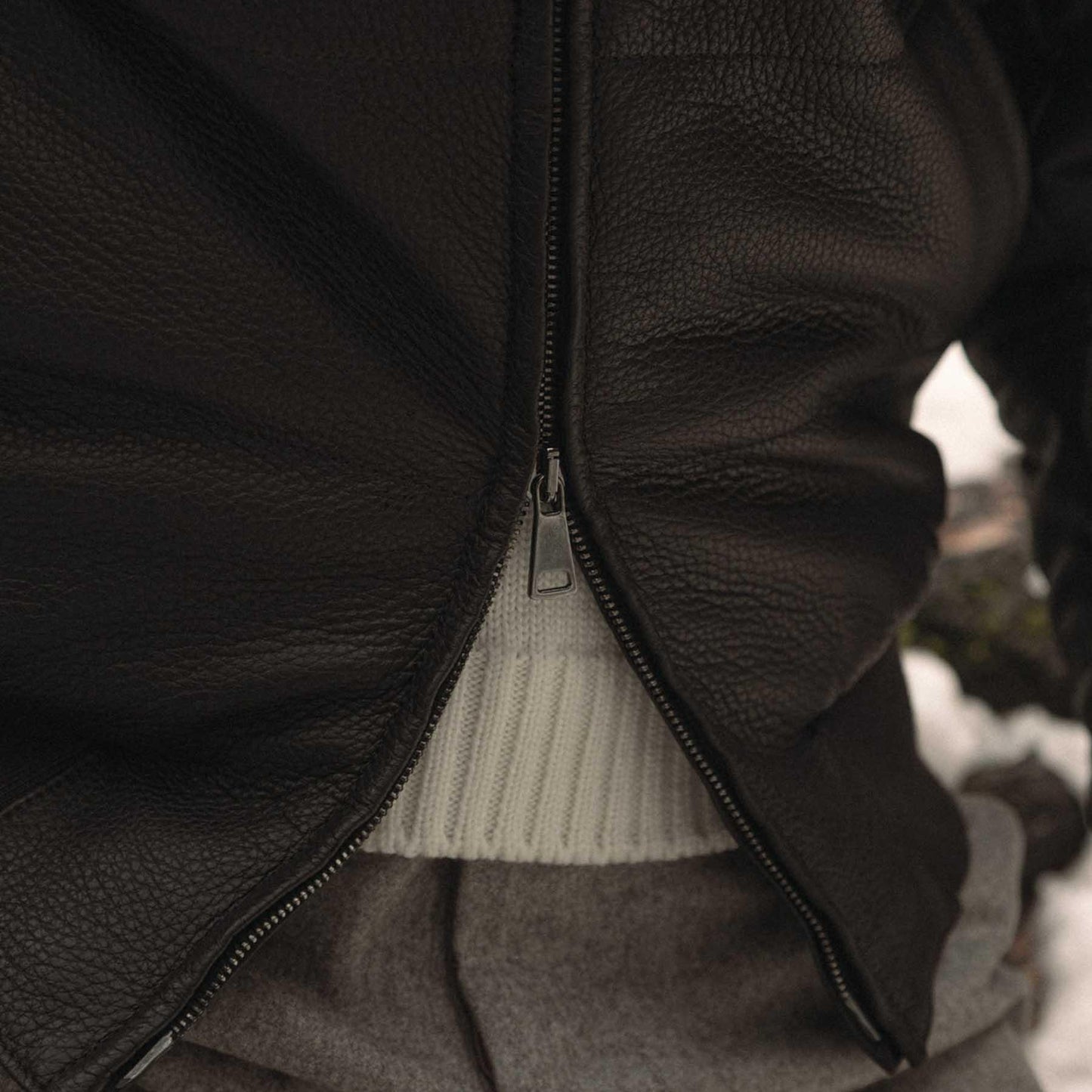 Deerskin Nomad – Men’s Dark Brown Sport Blouson Jacket with Detachable Hood Luxequir Vogue