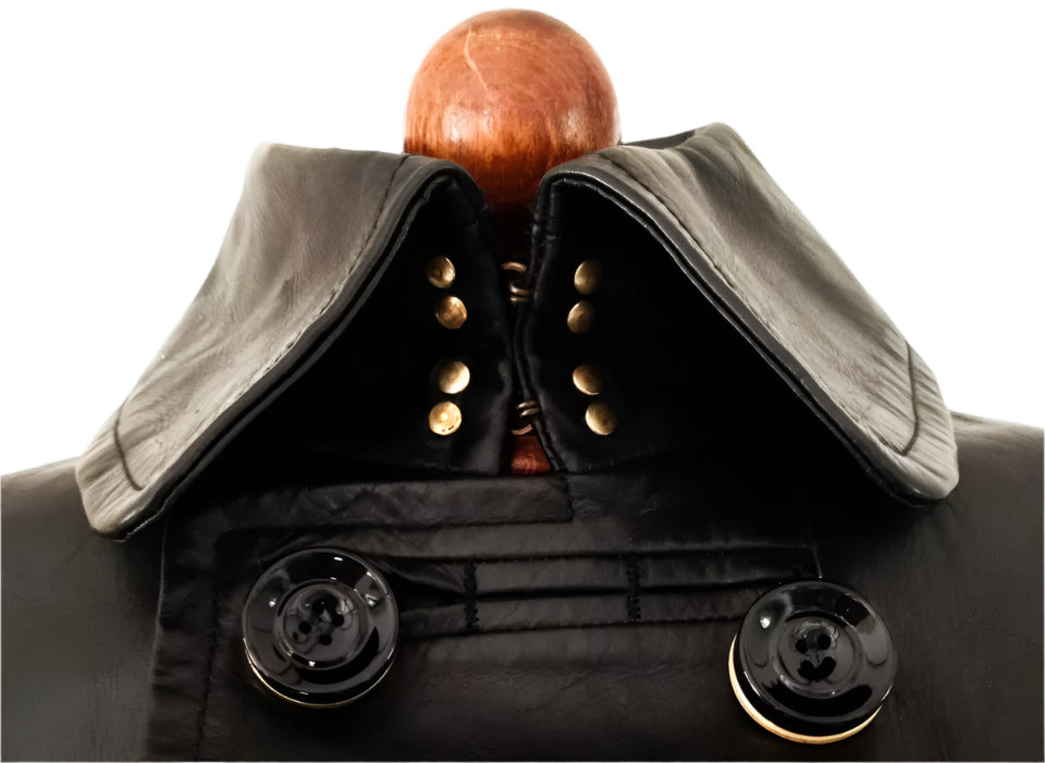 DSQUARED2 Military Peacoat – Double-Breasted Italian Leather Luxequir Vogue