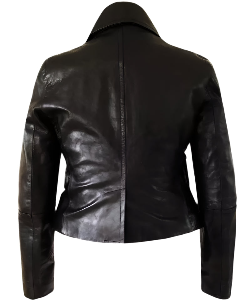 DSQUARED2 Military Peacoat – Double-Breasted Italian Leather Luxequir Vogue