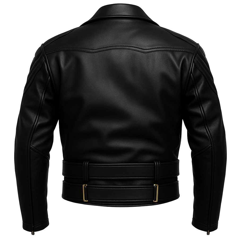 Dominion Rider – Men’s Full Cowhide Leather Biker Suit with Gold Accents Luxequir Vogue