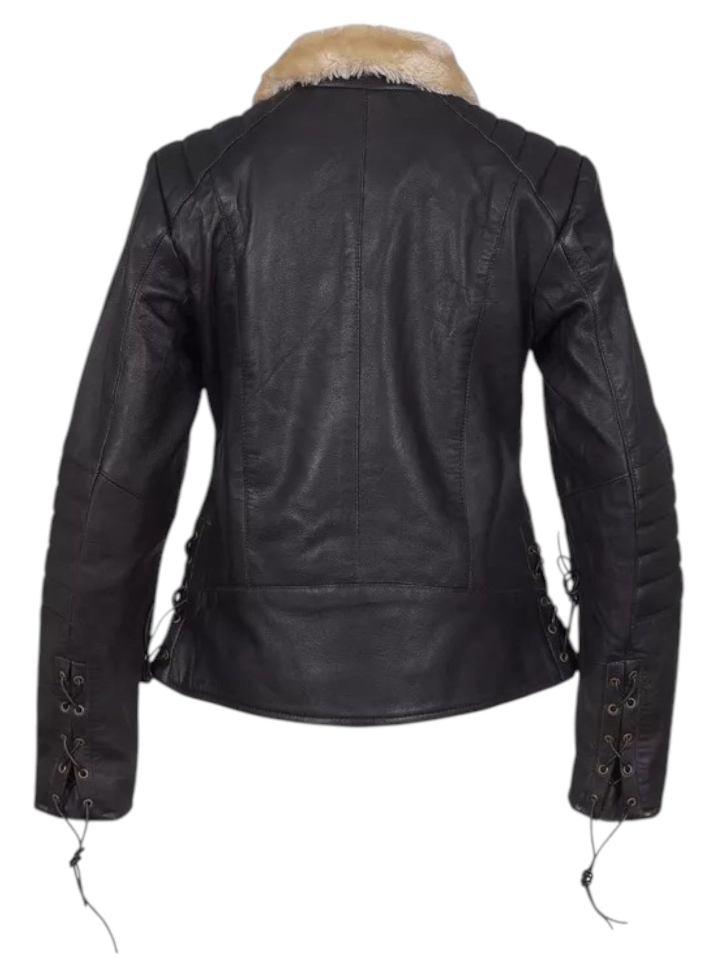 Fur Valor – Women’s Dark Brown Leather Jacket with Fox Fur Collar Luxequir Vogue