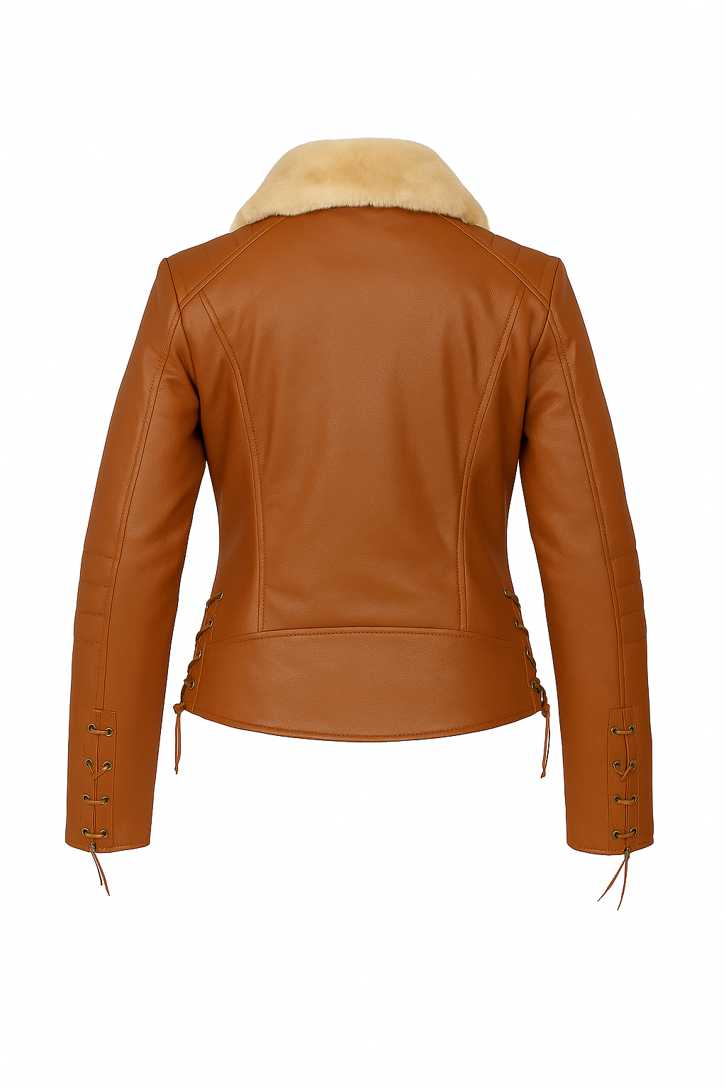 Fur Valor – Women’s Dark Brown Leather Jacket with Fox Fur Collar Luxequir Vogue