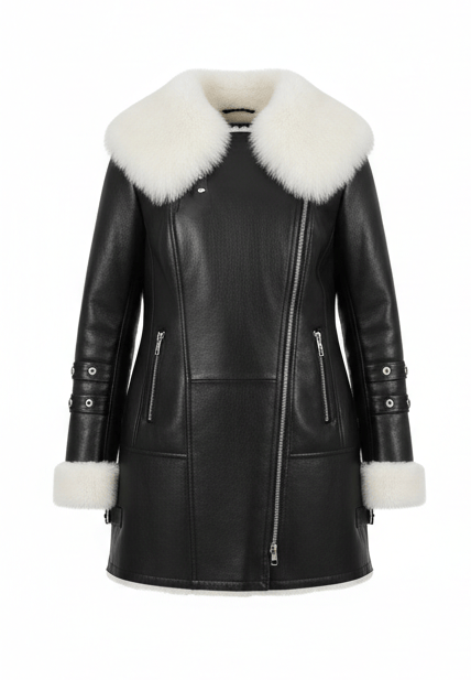 Arctic Envy Women’s Shearling Leather Coat Faux Fur Luxequir Vogue