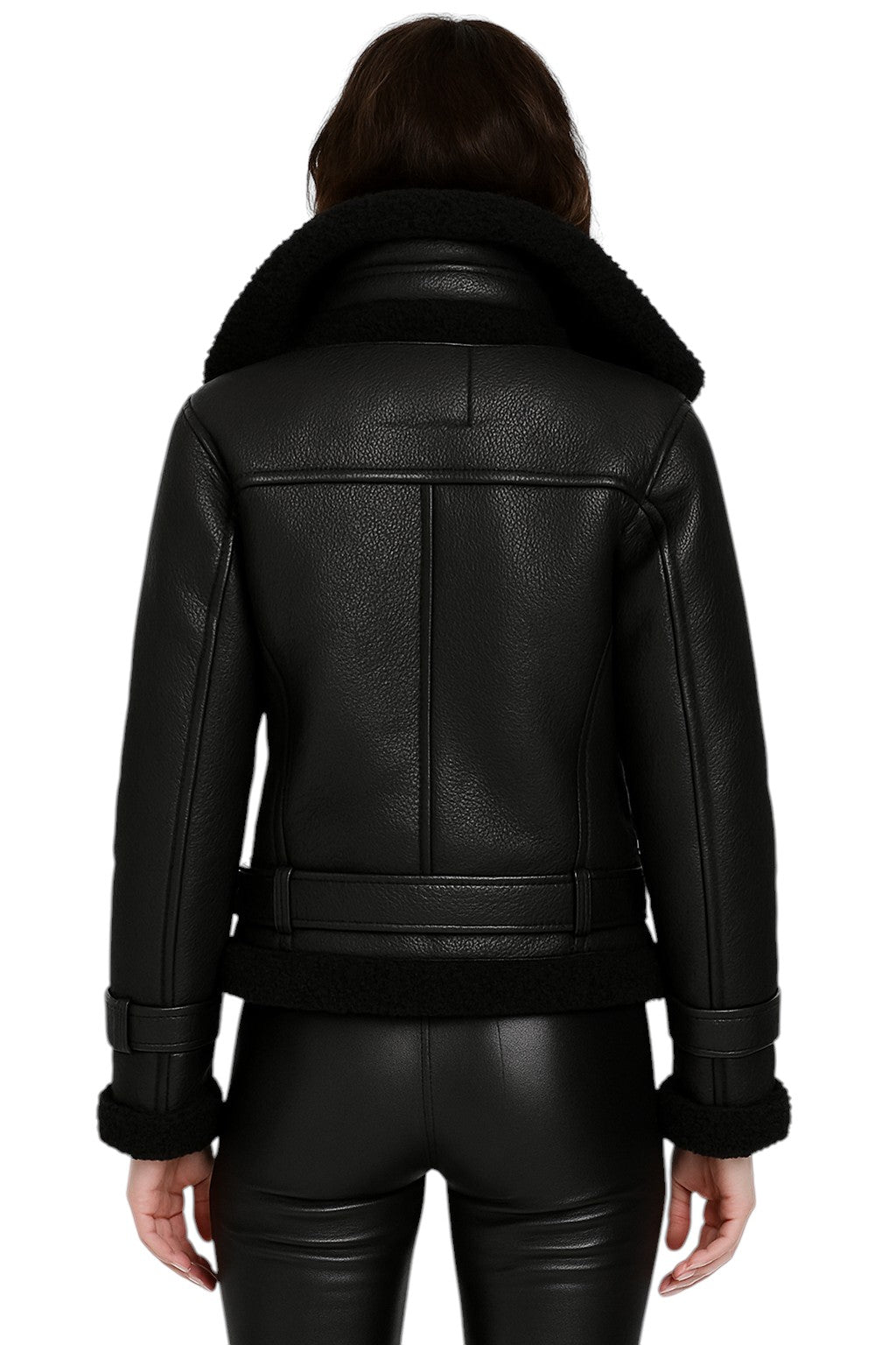 Hearthline Aviator Women's Shearling Flight Jacket in Premium Leather Luxequir Vogue