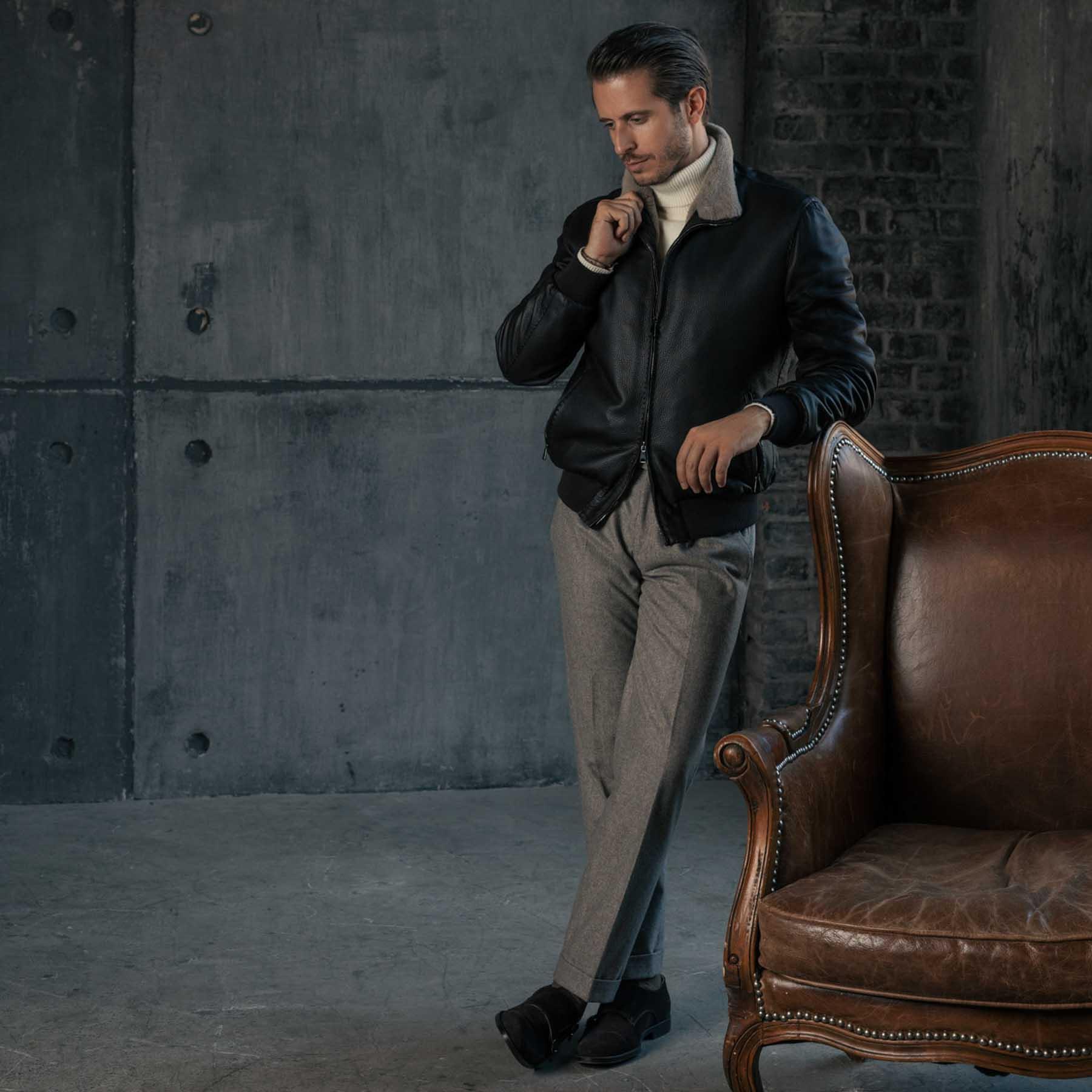 Rifugio Iconic Deerskin Beaver Jacket – Ivory Black Luxequir Vogue