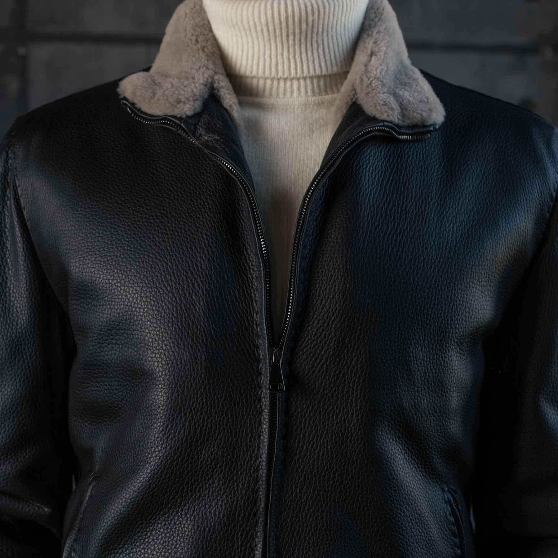 Rifugio Iconic Deerskin Beaver Jacket – Ivory Black Luxequir Vogue