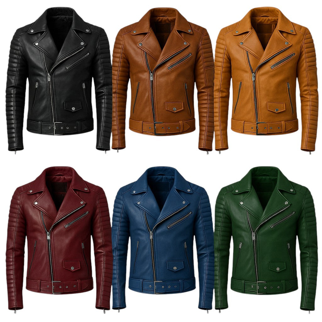 Iron Reign – Men’s Quilted Armored Biker Leather Jacket Luxequir Vogue