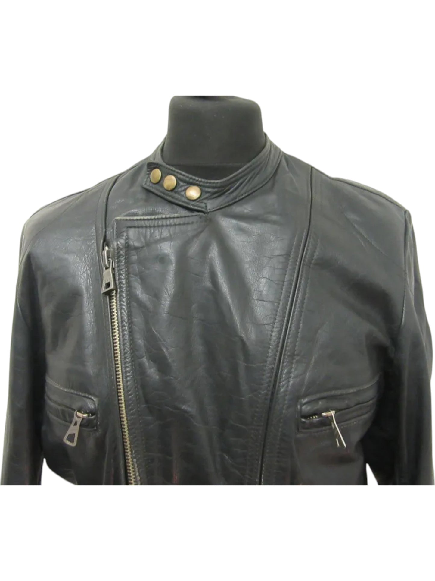 Iron Revolt – 70s Vintage Black Leather Motorcycle Jacket Luxequir Vogue