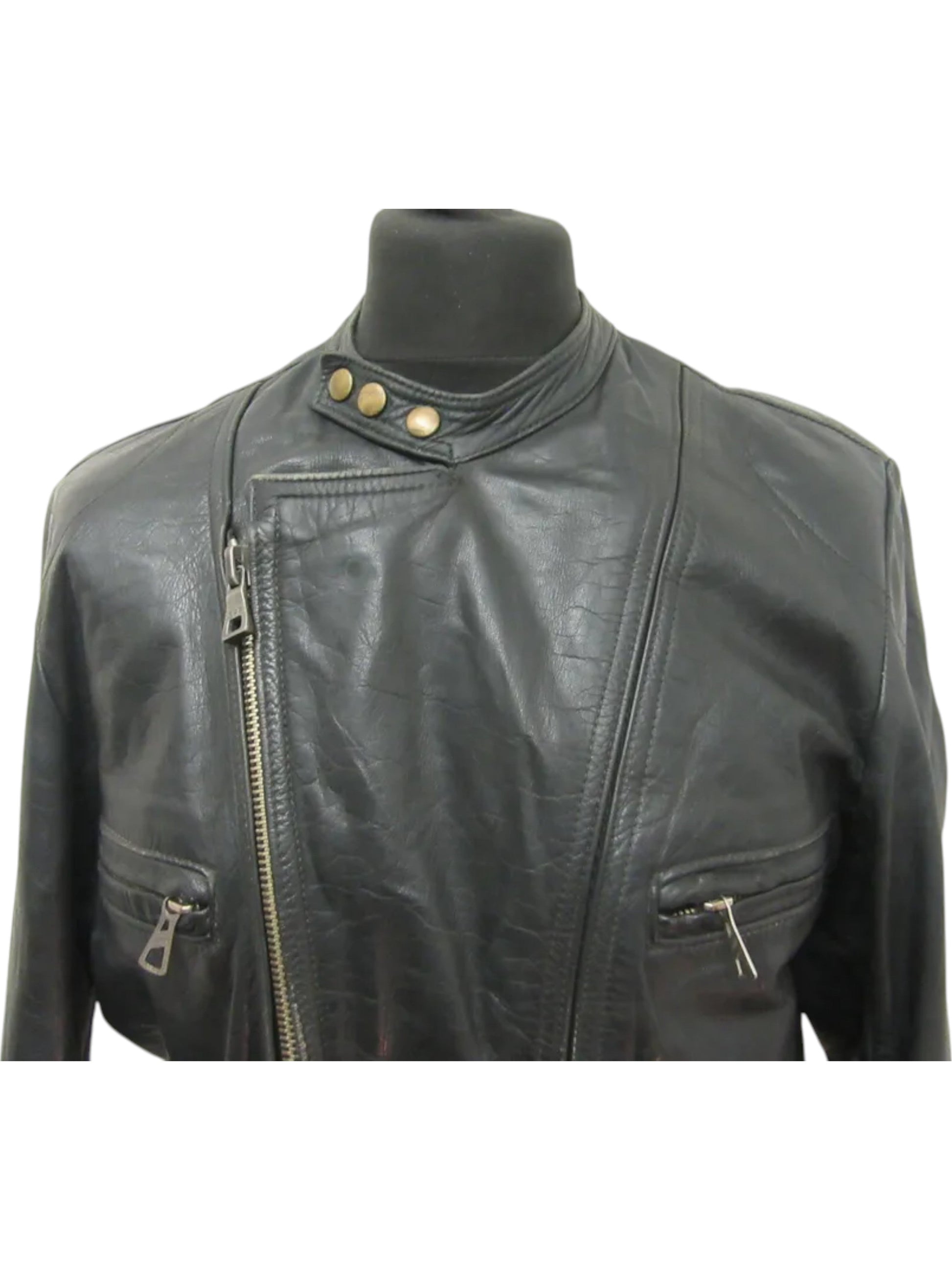 Iron Revolt – 70s Vintage Black Leather Motorcycle Jacket Luxequir Vogue