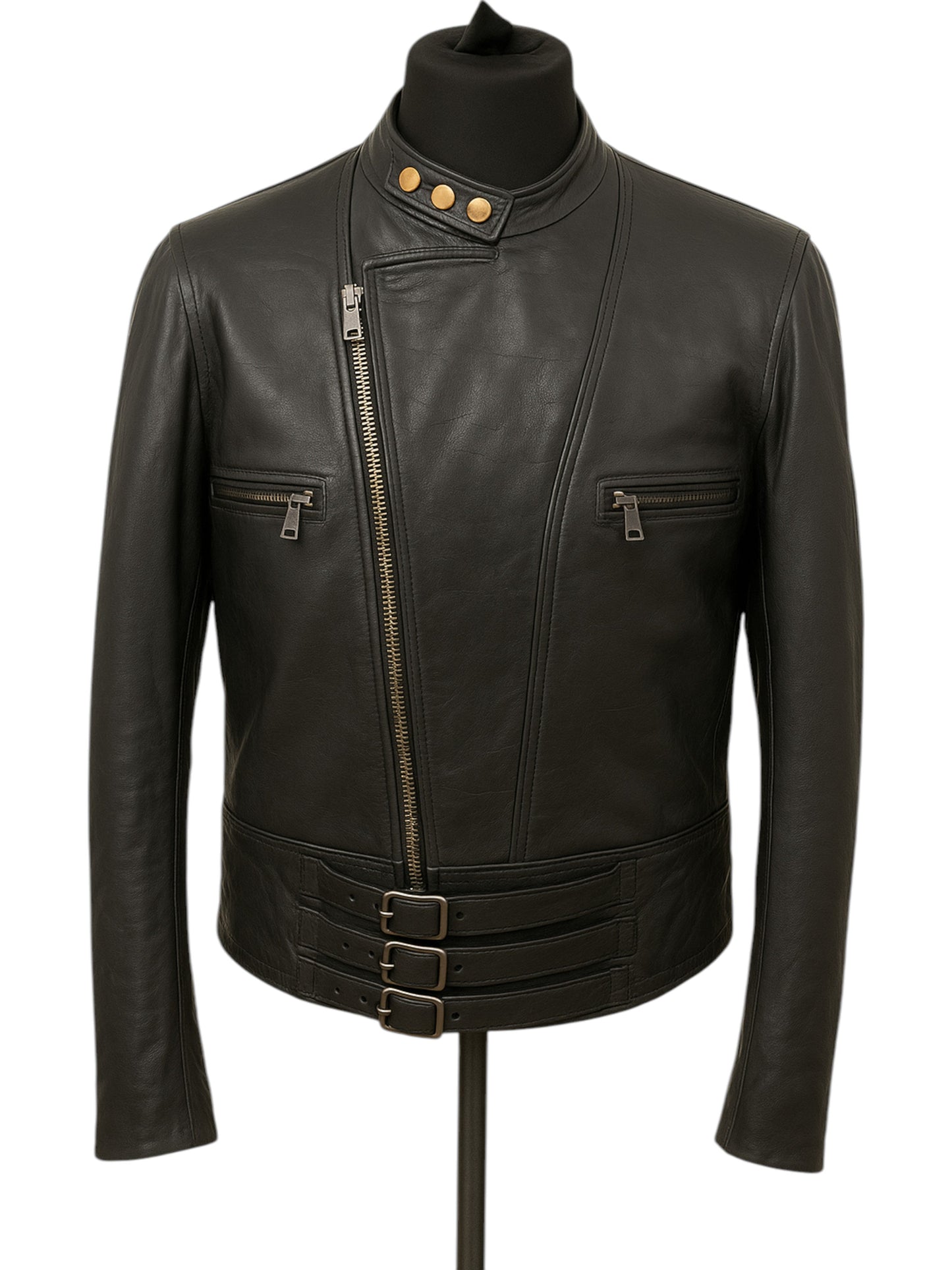 Iron Revolt – 70s Vintage Black Leather Motorcycle Jacket Luxequir Vogue