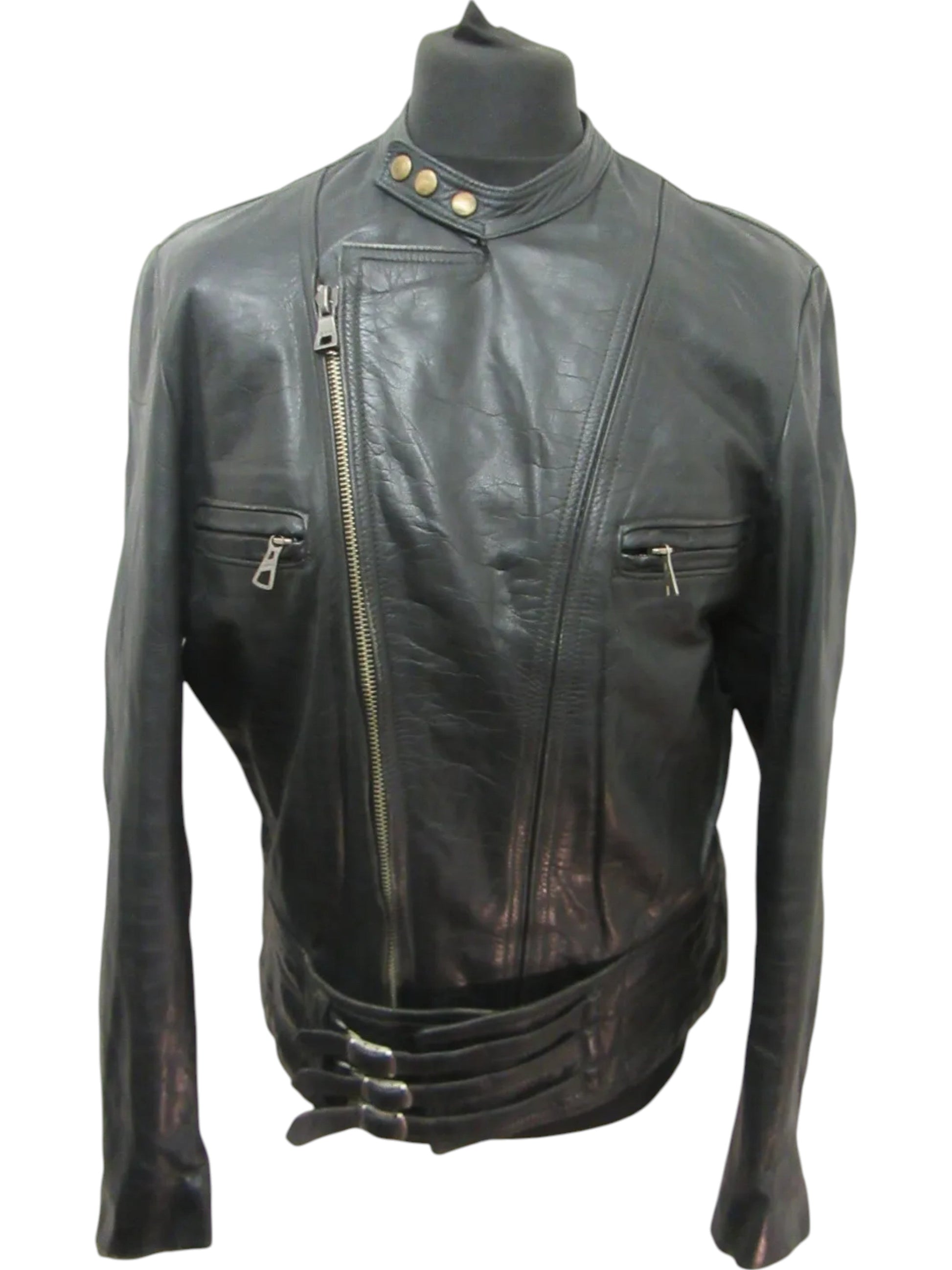 Iron Revolt – 70s Vintage Black Leather Motorcycle Jacket Luxequir Vogue