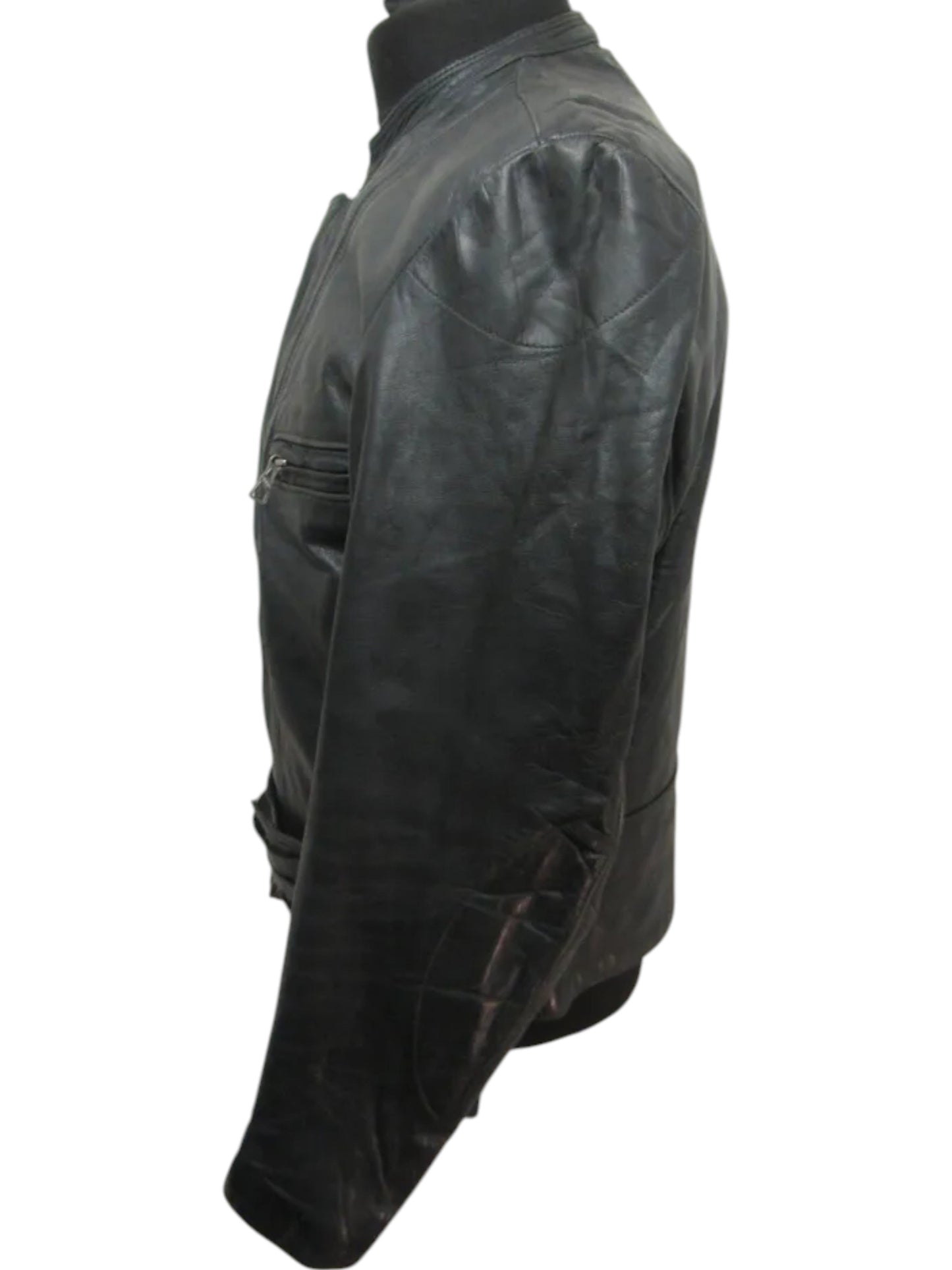 Iron Revolt – 70s Vintage Black Leather Motorcycle Jacket Luxequir Vogue