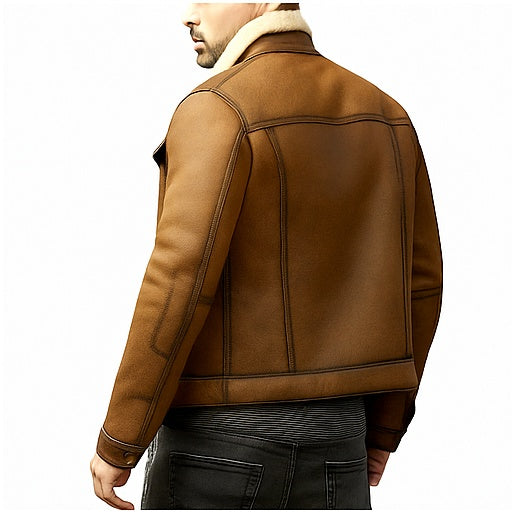 Kodiak Crest – Men’s Shearling-Lined Vintage Bomber Jacket Luxequir Vogue