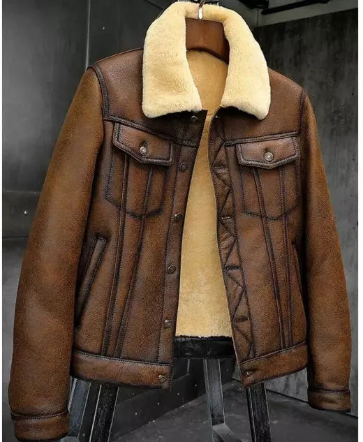 Kodiak Crest – Men’s Shearling-Lined Vintage Bomber Jacket Luxequir Vogue