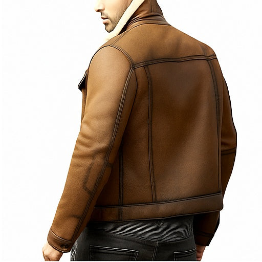 Kodiak Crest – Men’s Shearling-Lined Vintage Bomber Jacket Luxequir Vogue