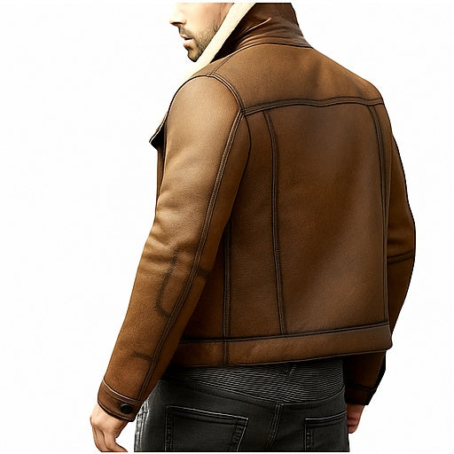 Kodiak Crest – Men’s Shearling-Lined Vintage Bomber Jacket Luxequir Vogue