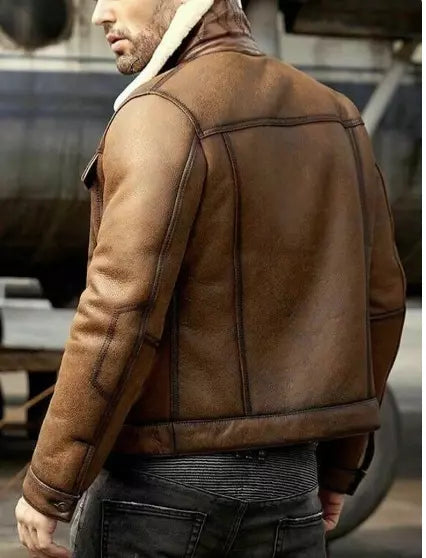 Kodiak Crest – Men’s Shearling-Lined Vintage Bomber Jacket Luxequir Vogue