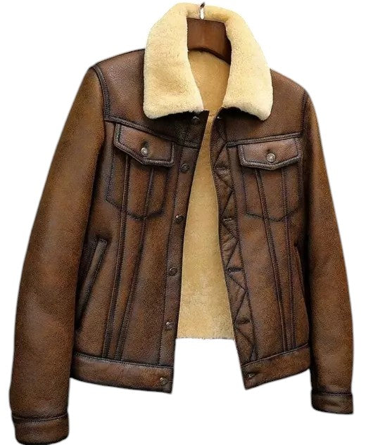 Kodiak Crest – Men’s Shearling-Lined Vintage Bomber Jacket Luxequir Vogue