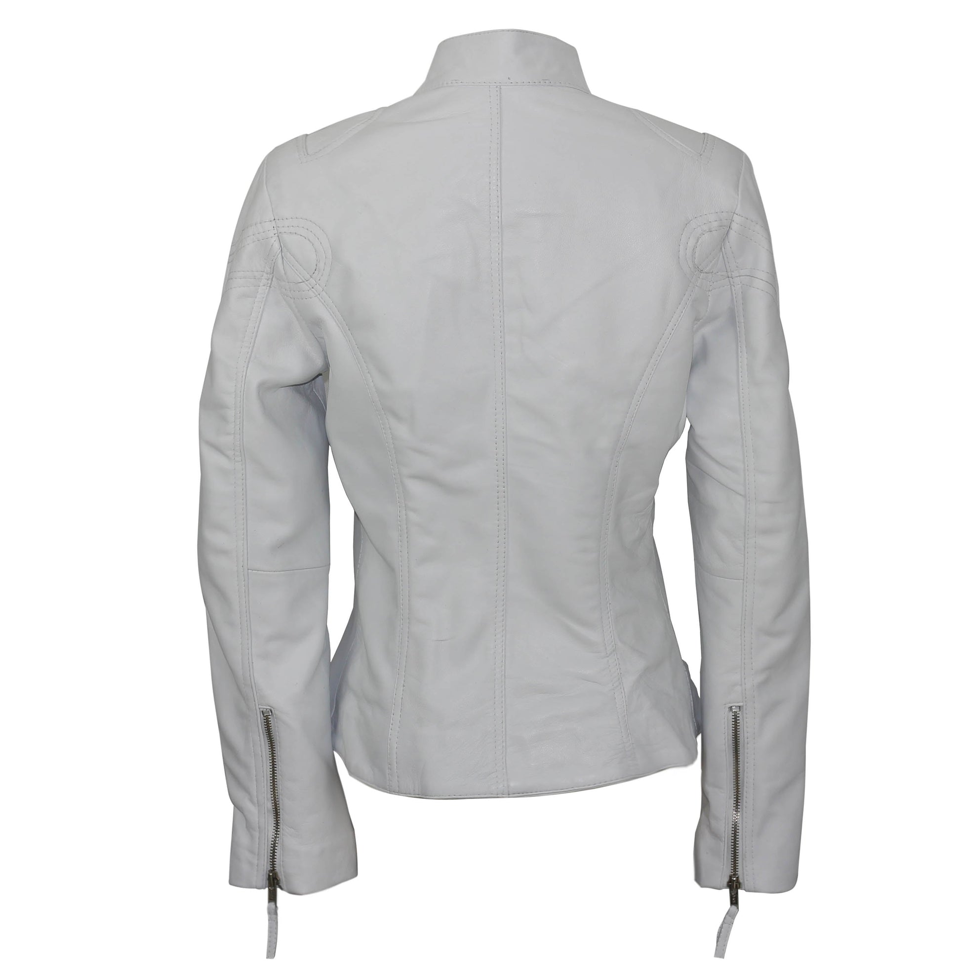 Ladies Women's Genuine Real Leather Vintage Slim Fit Biker Jacket Luxequir Vogue