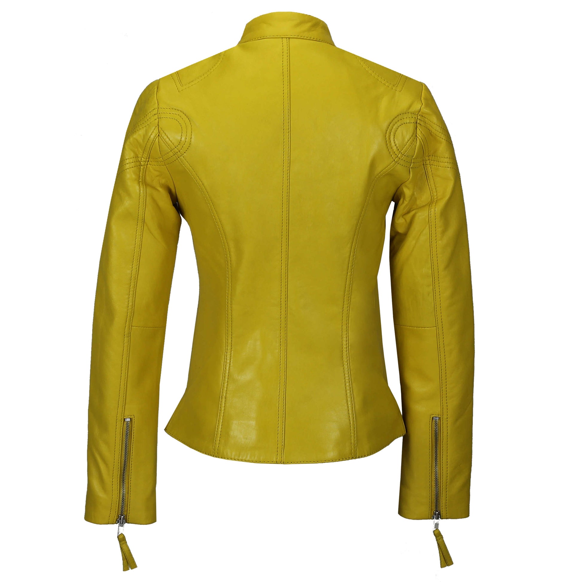 Ladies Women's Genuine Real Leather Vintage Slim Fit Biker Jacket Luxequir Vogue