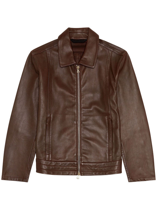 Luxequir Heritage Edition – Men’s Classic Brown Leather Zip Jacket Luxequir Vogue