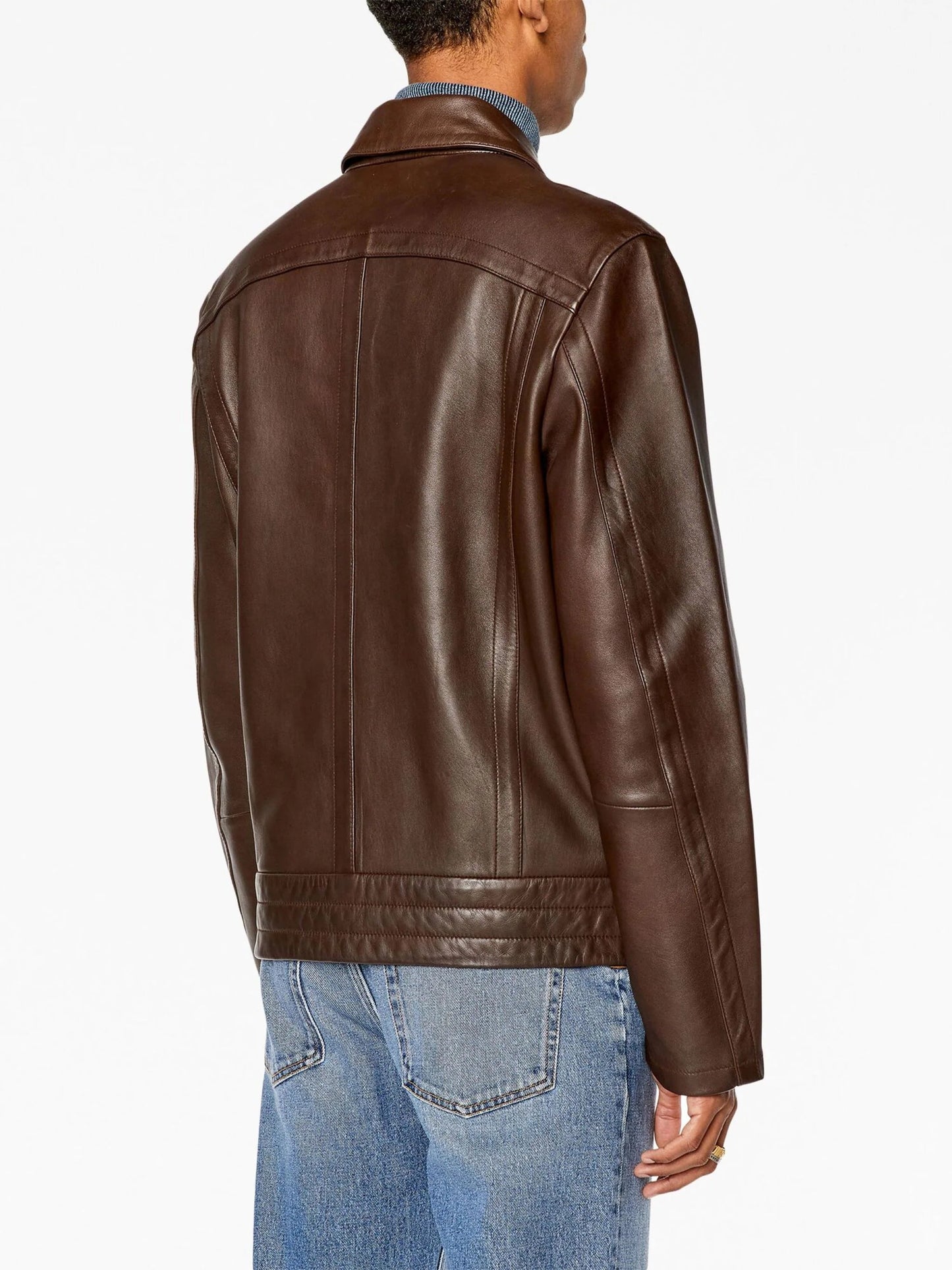 Luxequir Heritage Edition – Men’s Classic Brown Leather Zip Jacket Luxequir Vogue