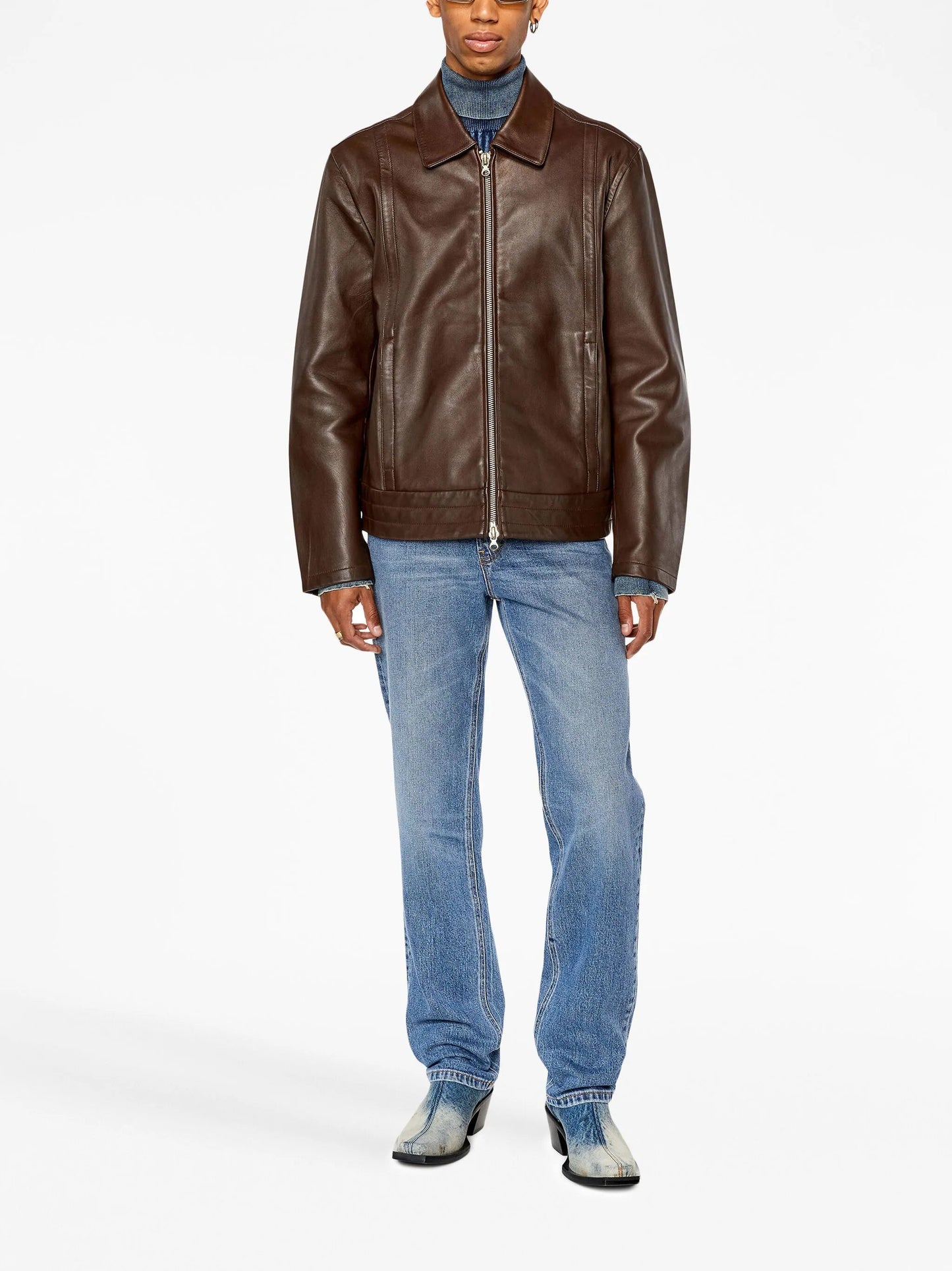Luxequir Heritage Edition – Men’s Classic Brown Leather Zip Jacket Luxequir Vogue