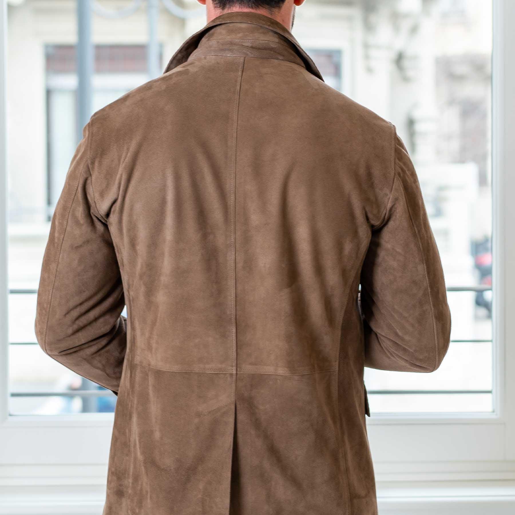 Arden Trail Safari Jacket – Earthtone Brown Suede Luxequir Vogue