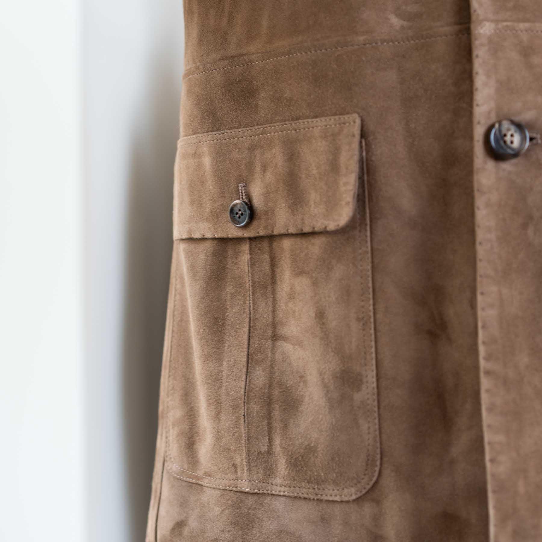 Arden Trail Safari Jacket – Earthtone Brown Suede Luxequir Vogue