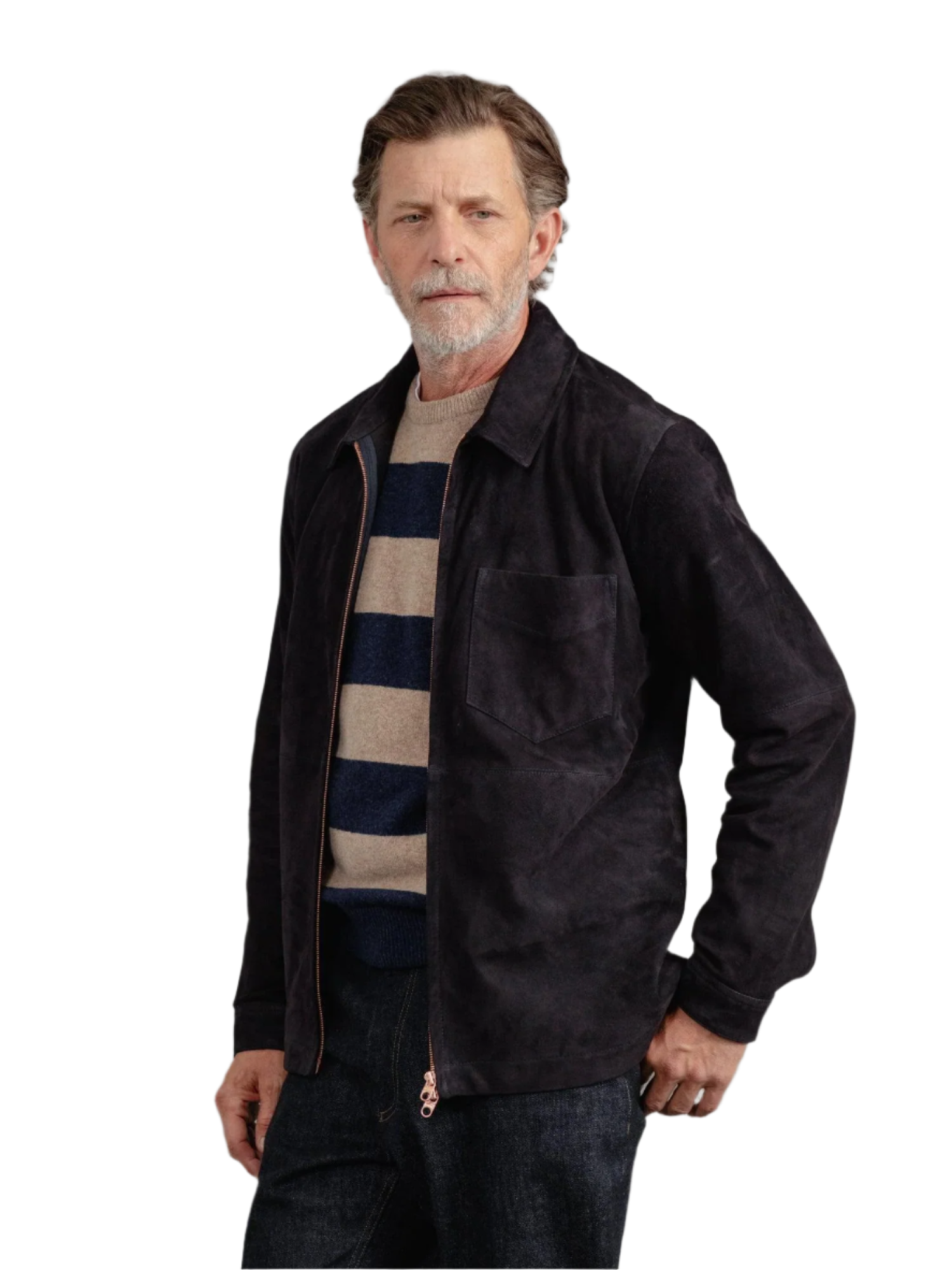Westshore Ink Overshirt – Deep Black Suede Luxequir Vogue