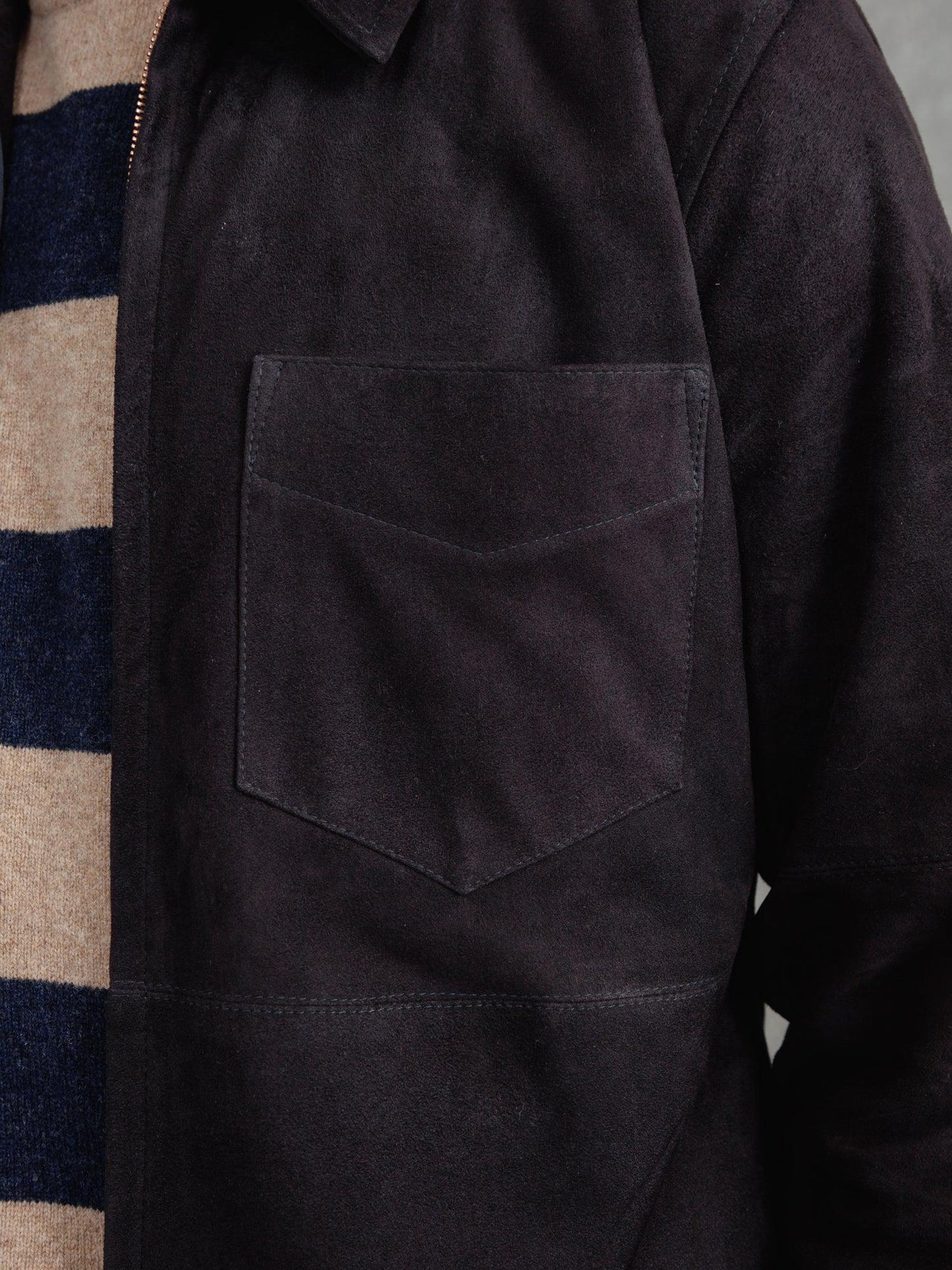Westshore Ink Overshirt – Deep Black Suede Luxequir Vogue