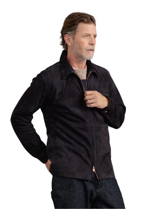 Westshore Ink Overshirt – Deep Black Suede Luxequir Vogue