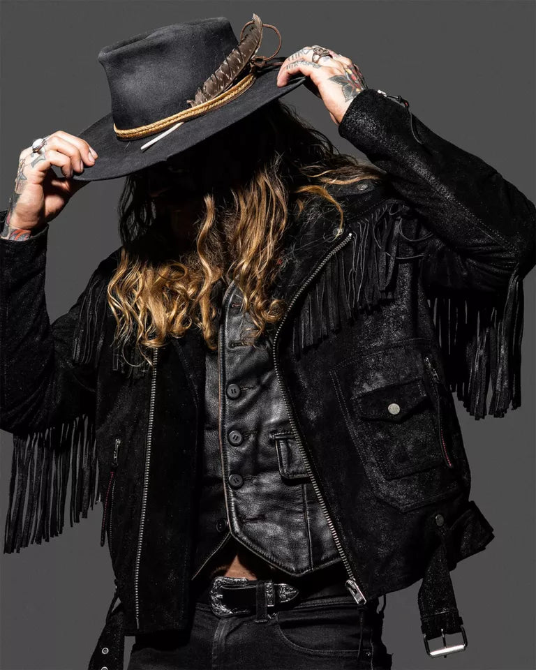 Blackrock Fringe Rider – Suede Leather Western Jacket Luxequir Vogue