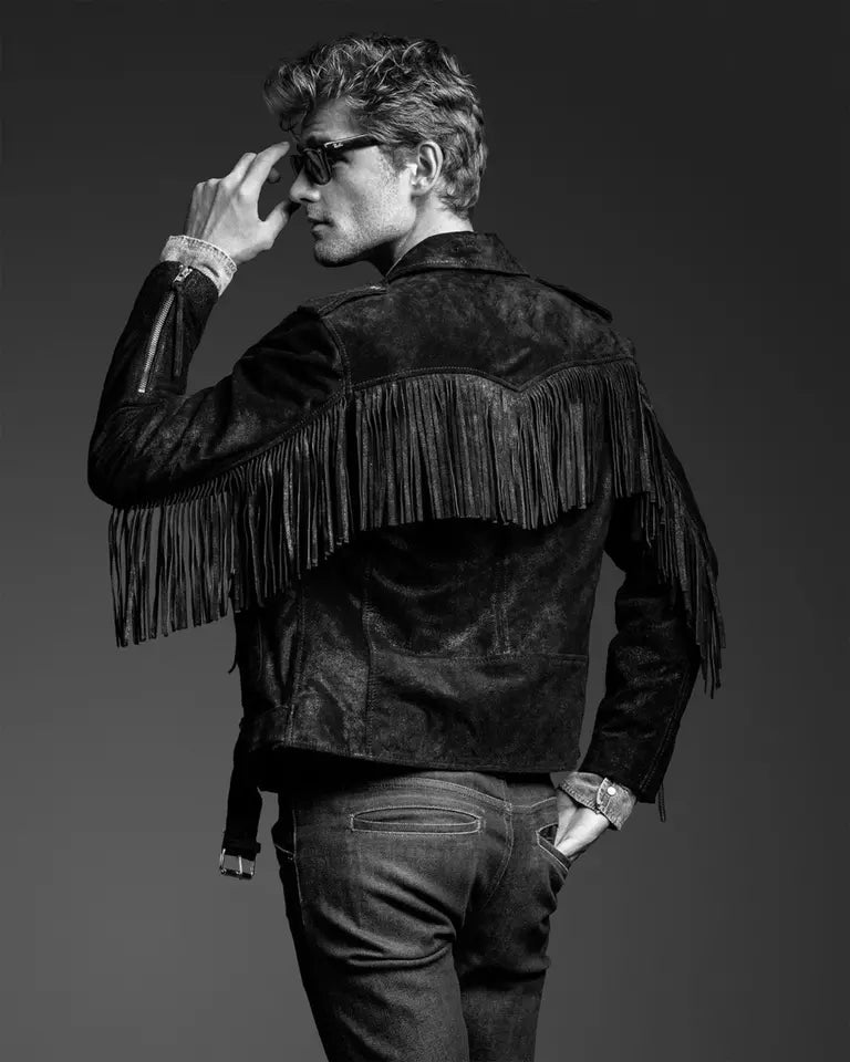 Blackrock Fringe Rider – Suede Leather Western Jacket Luxequir Vogue